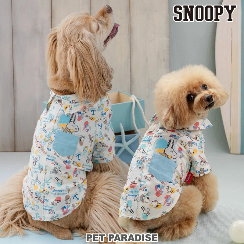 Dog clothes, open back, spring/summer, Snoopy aloha shirt, ice cream pattern