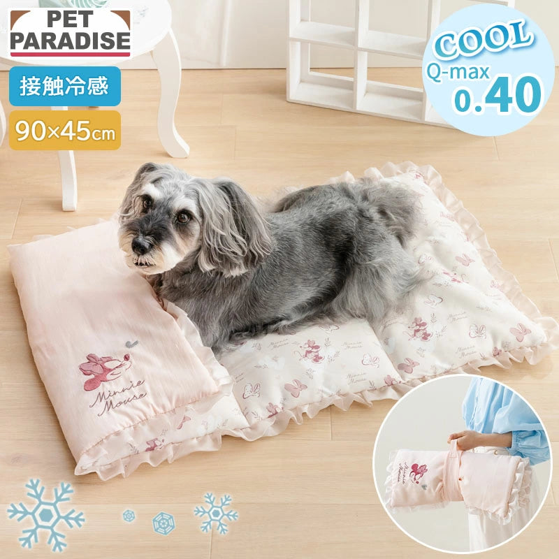 Authentic Disney Minnie Mouse Dog Pet Cushion Summer Cool Heart Pattern Cool Roll Mat |