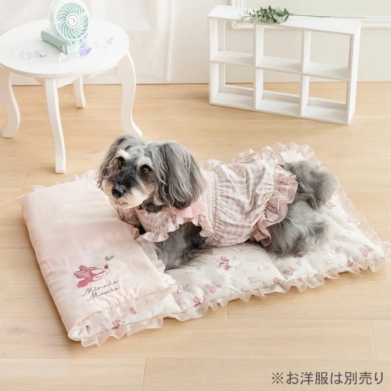 Authentic Disney Minnie Mouse Dog Pet Cushion Summer Cool Heart Pattern Cool Roll Mat |