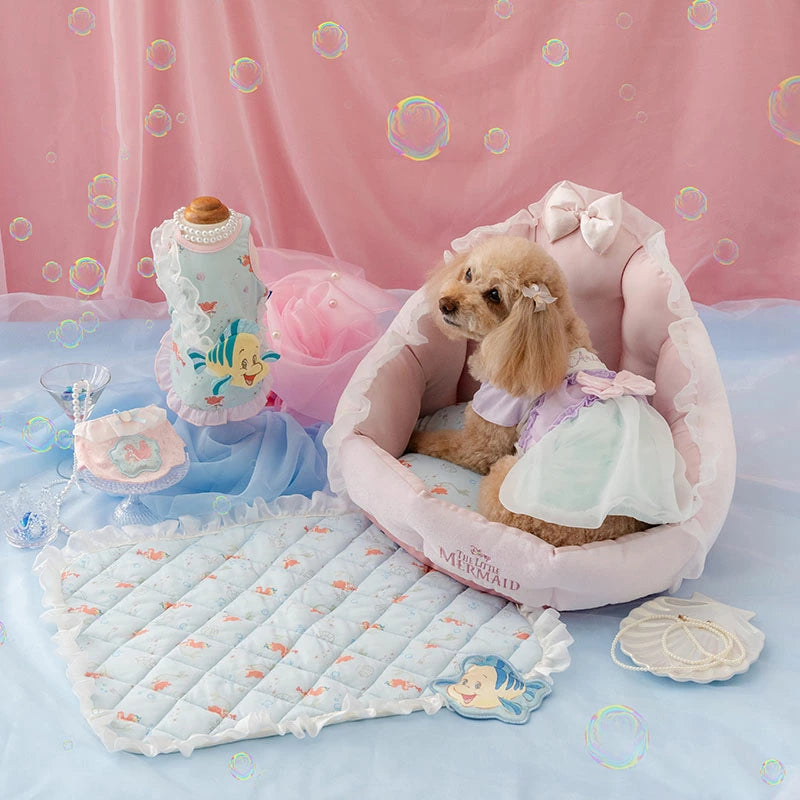 Authentic Disney Little Mermaid Dog Cool Bed Summer Ariel Shell Cuddler (46 x 33cm)