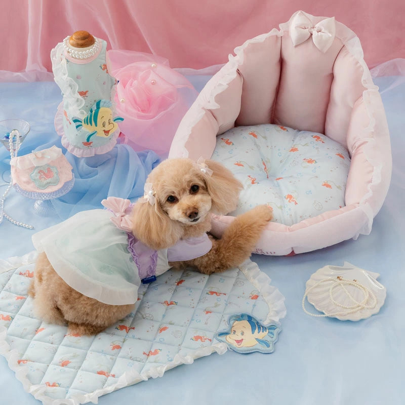 Authentic Disney Little Mermaid Dog Cool Bed Summer Ariel Shell Cuddler (46 x 33cm)