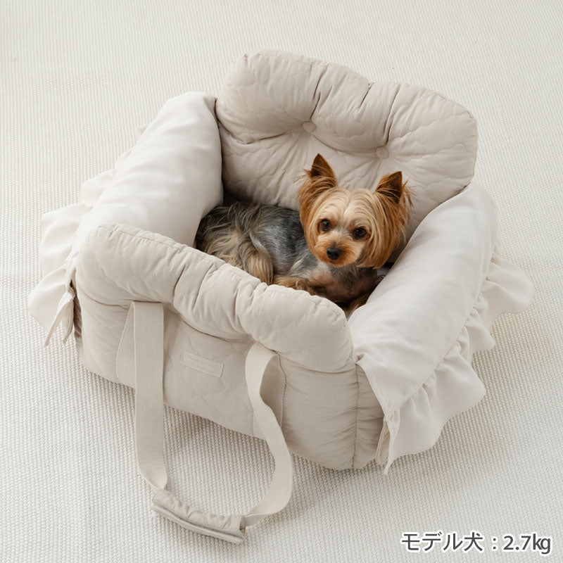 Quilted Dog Carrier with Cover | Stylish Car Seat/Carrier Bag for Traveling, Prevents Dogs from Jumping Out, and Fits the Passenger Seat