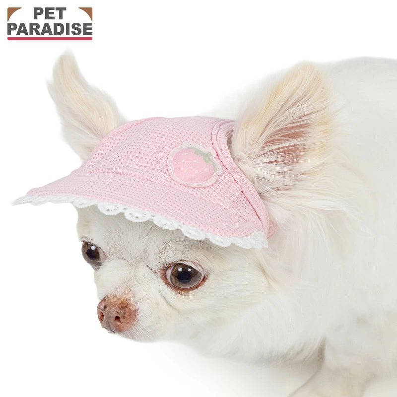 Strawberry Dog & Cat Hat – Heat-Shielding Japanese Pet Hat