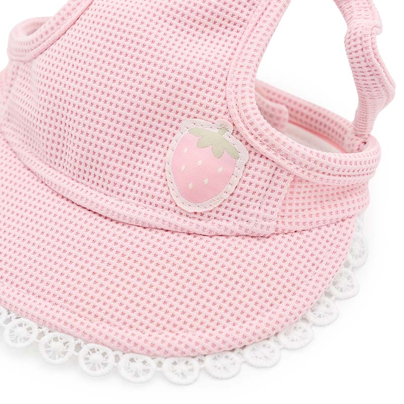 Strawberry Dog & Cat Hat – Heat-Shielding Japanese Pet Hat