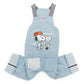 Authentic Snoopy Dog Clothes Spring Light Denim Overalls