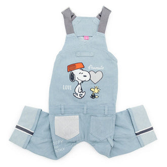 Authentic Snoopy Dog Clothes Spring Light Denim Overalls