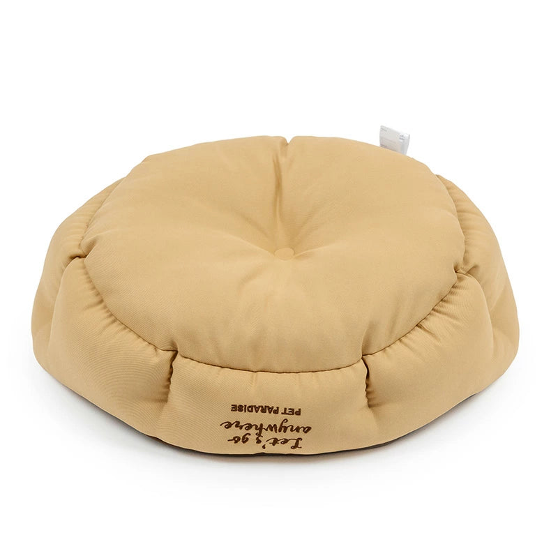 Cool Touch Dog Bed – Round Cooling Cuddler 45cm | Summer Natural Pattern