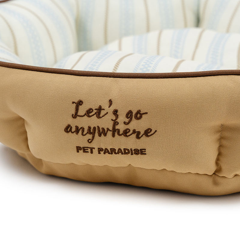 Cool Touch Dog Bed – Round Cooling Cuddler 45cm | Summer Natural Pattern