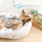 Strawberry Pattern Dog Cooling Cuddler Bed – Round Cool-Touch Pet Bed