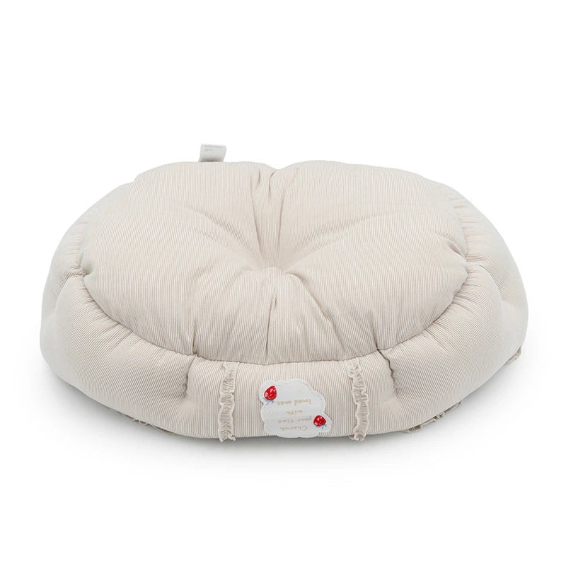 Strawberry Pattern Dog Cooling Cuddler Bed – Round Cool-Touch Pet Bed