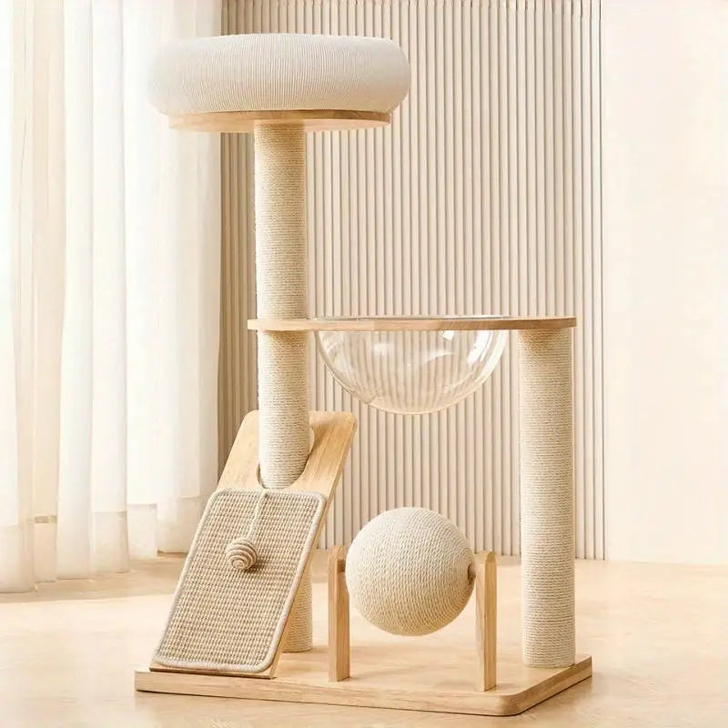 Cat Tower with Scratching Board and Ball