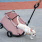 3 Colours Stroller 4 Wheels Folding Cart with Sun Protection Cover Pet Stroller for Travelling Shopping Walking Playing for Small Dogs Cats
