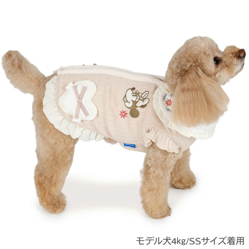 Disney Minnie Mouse Dog Clothes Winter Zipper Vest with Collar | Open Back Easy to Wear