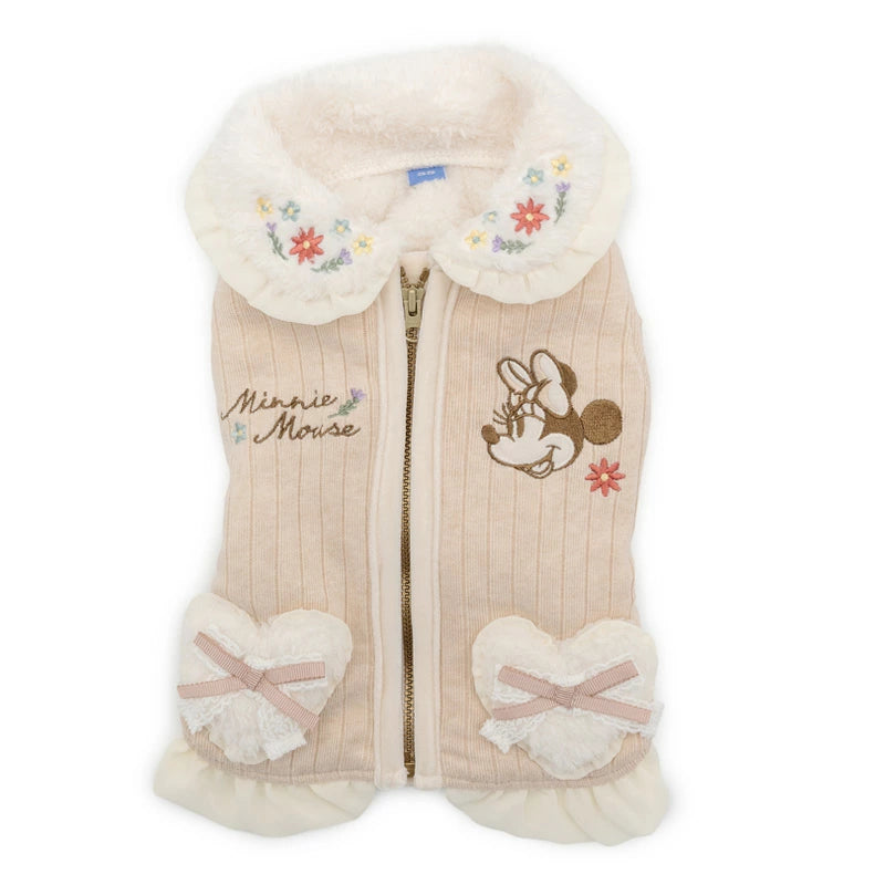 Disney Minnie Mouse Dog Clothes Winter Zipper Vest with Collar | Open Back Easy to Wear