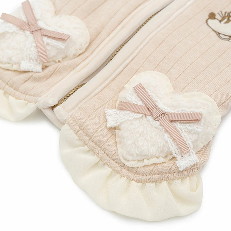 Disney Minnie Mouse Dog Clothes Winter Zipper Vest with Collar | Open Back Easy to Wear