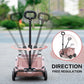3 Colours Stroller 4 Wheels Folding Cart with Sun Protection Cover Pet Stroller for Travelling Shopping Walking Playing for Small Dogs Cats