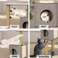 Taily Cat Scratching Tree Post Cubox Wooden Cat Tower Condo Removable Cover Cat Trees Furniture Toy for Indoor Cats