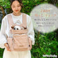 Carrier Bag, Hug & Backpack, Quilted, Beige, Anti-Jump Strap, Adjustable Bottom, Carry Case