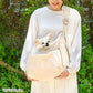 Dog Carrier Bag, Natural Sling, Floral Print, for Very Small Dogs | Anti-Jump Strap, Adjustable Base, Shoulder Carry