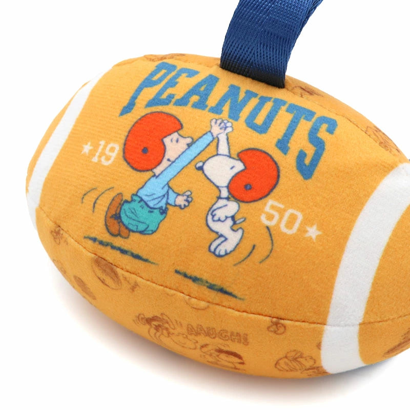 Authentic Snoopy Rugby Ball Dog Toy with Tab – Authentic Peanuts® Pet Toy