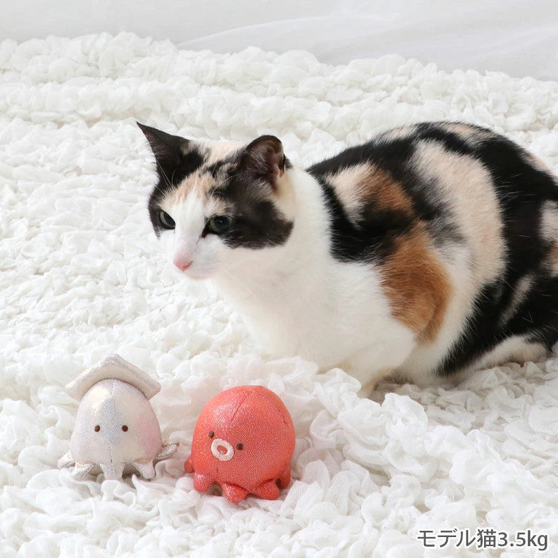 Cat Toy - Squid and Octopus Twins Ball Toy - Makes Squeaks