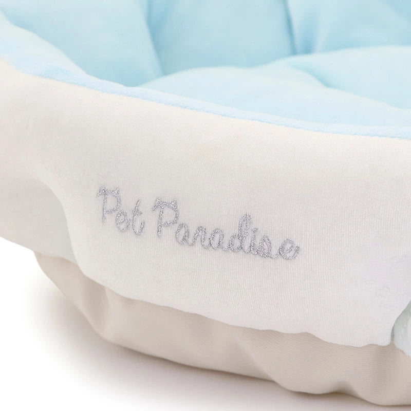 Shell Cuddler Dog Bed – White Marine Cool-Touch Pet Bed (45 × 45cm)
