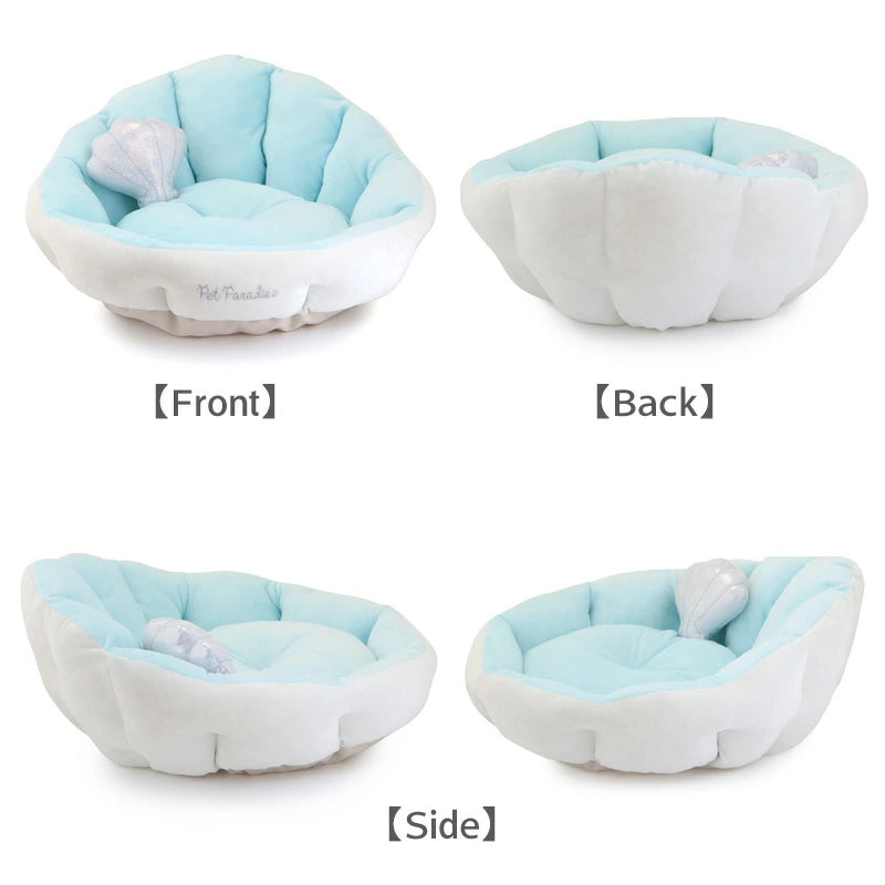 Shell Cuddler Dog Bed – White Marine Cool-Touch Pet Bed (45 × 45cm)