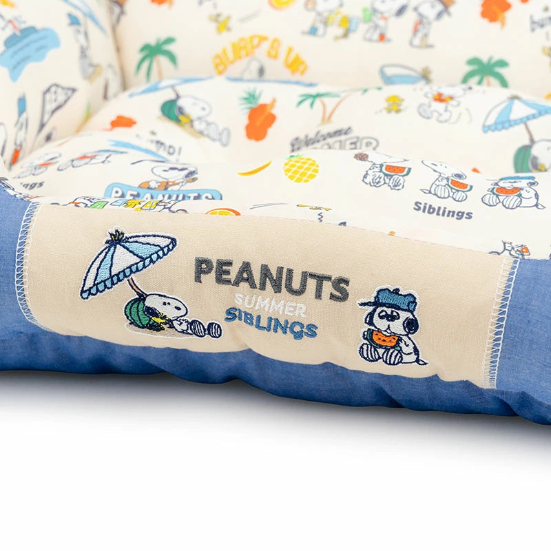 Authentic Snoopy Cool-Touch Pet Cuddler Bed – Ice Pattern Summer Cooling