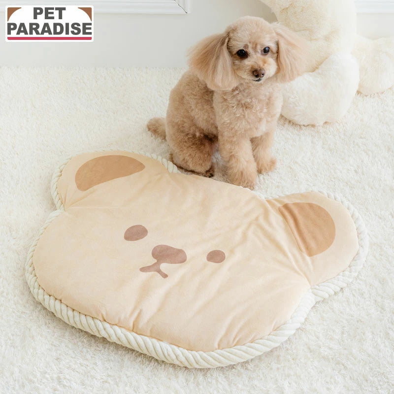 Bear Mat | Beige, Boa Lining, Washable Bear Design