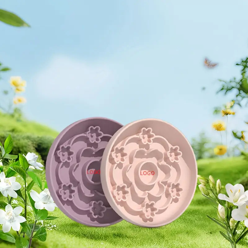 Flowers Shaped 3-in-1 Pet Slow Food Bowl Silicone Licking Mat and Puzzle Feeder
