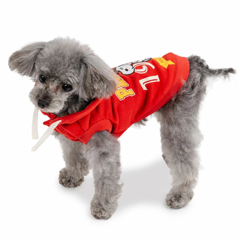 Snoopy Dog Clothes, Fall College Logo Hoodie