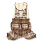 Authentic Disney Chip and Dale Dog Clothes Autumn Pants Jumpsuit Check Pattern