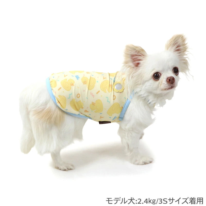 Summer dog clothes, cool to the touch, duck camisole, for small and medium-sized dogs, heat protection | Yellow, absorbent, quick-drying, insect protection