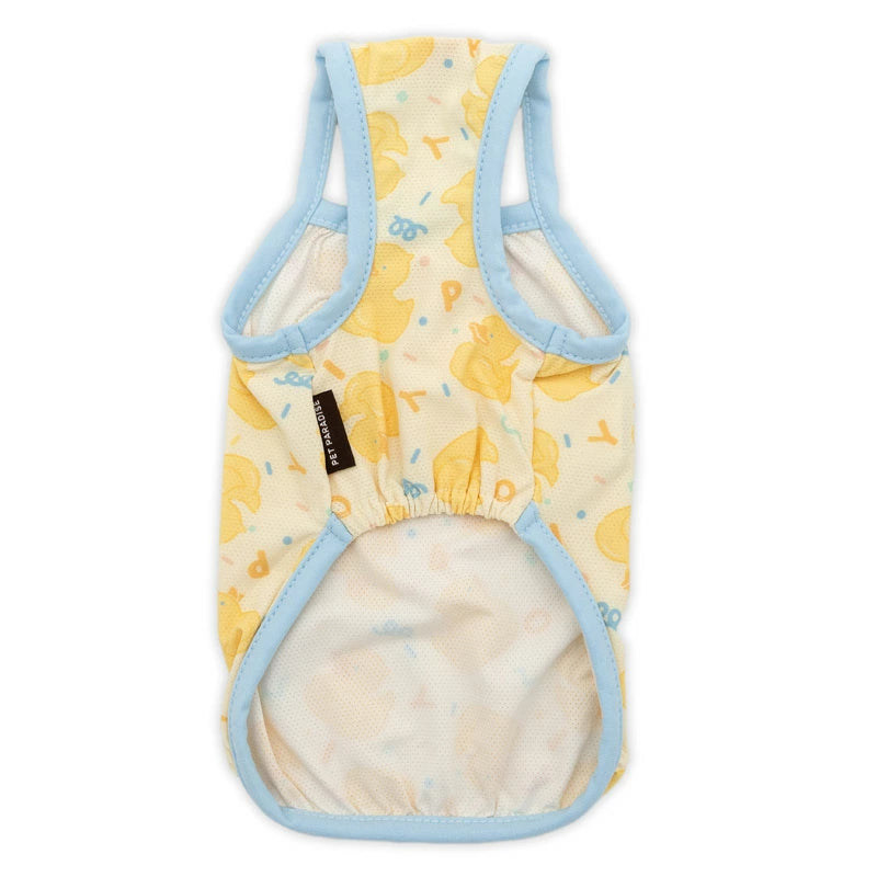 Summer dog clothes, cool to the touch, duck camisole, for small and medium-sized dogs, heat protection | Yellow, absorbent, quick-drying, insect protection