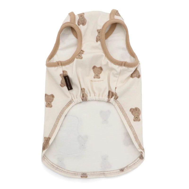 Petitheat Tank Top with a Bear Sitting Print