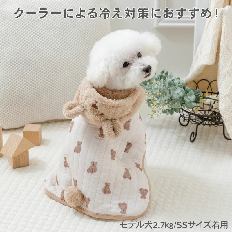 Bear Design, Fluffy Quilted Poncho