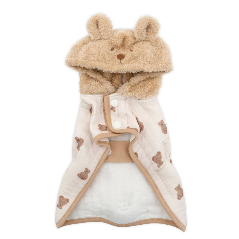 Bear Design, Fluffy Quilted Poncho