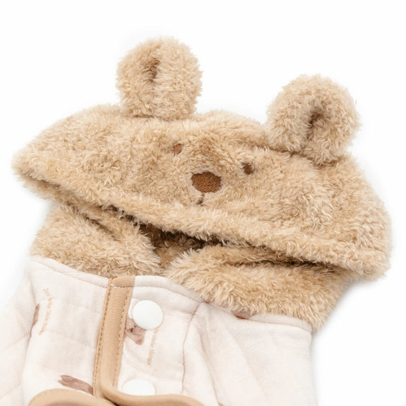 Bear Design, Fluffy Quilted Poncho