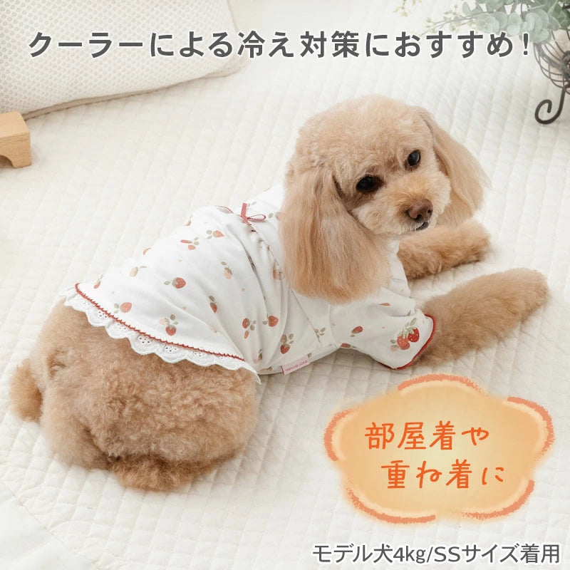 Petitheat Winter Dog T-Shirt with Strawberry Print