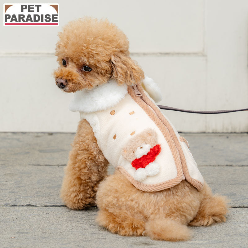 Pet Paradise Bear Design Open-Back Zip Vest - Japanese Jacket
