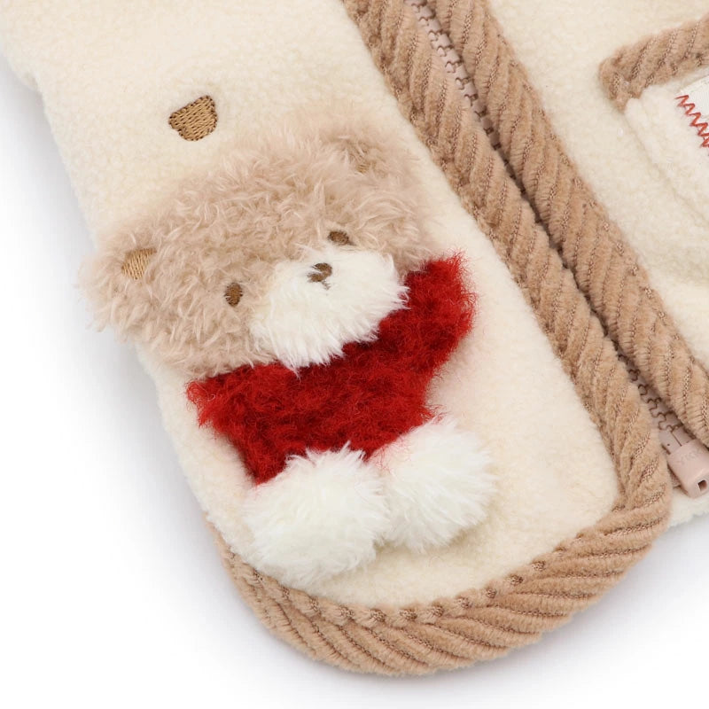 Pet Paradise Bear Design Open-Back Zip Vest - Japanese Jacket