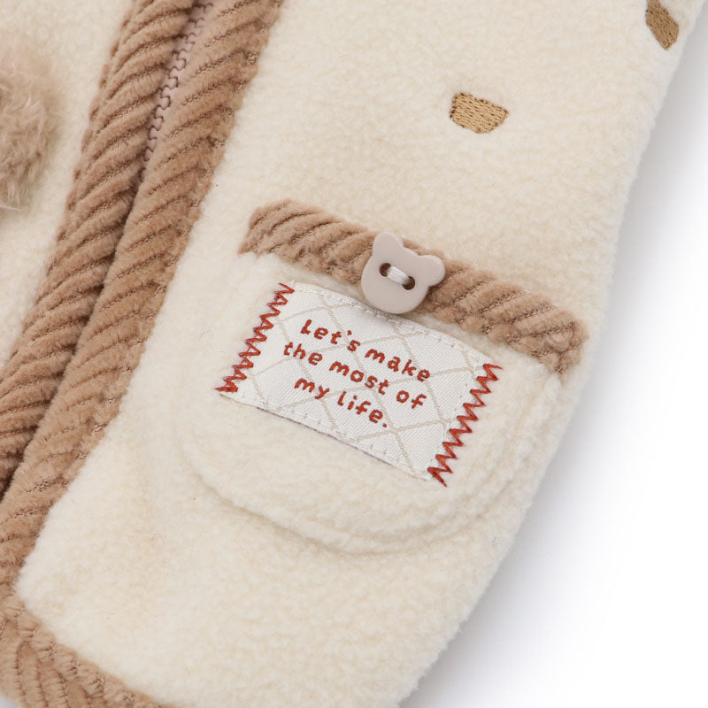 Pet Paradise Bear Design Open-Back Zip Vest - Japanese Jacket