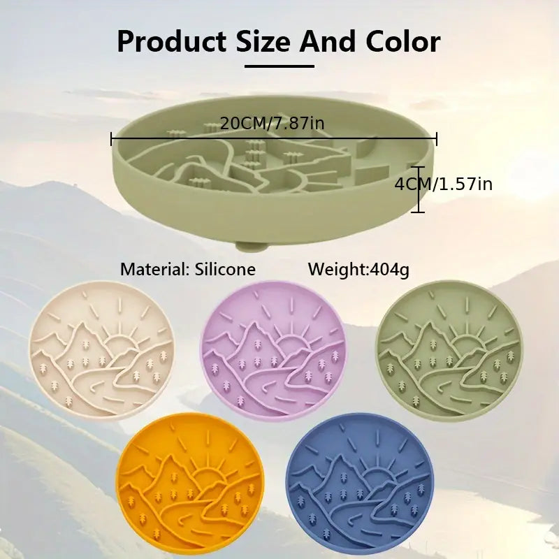 Mountains Shaped 3-in-1 Pet Slow Food Bowl Silicone Licking Mat and Puzzle Feeder