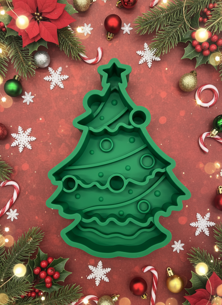 Xmas 3-in-1 Pet Slow Food Bowl Silicone Licking Mat and Puzzle Feeder Hamper