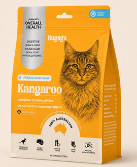 Bugsy Freeze-Dried Kangaroo Cat Food 130g | Complete & Balanced