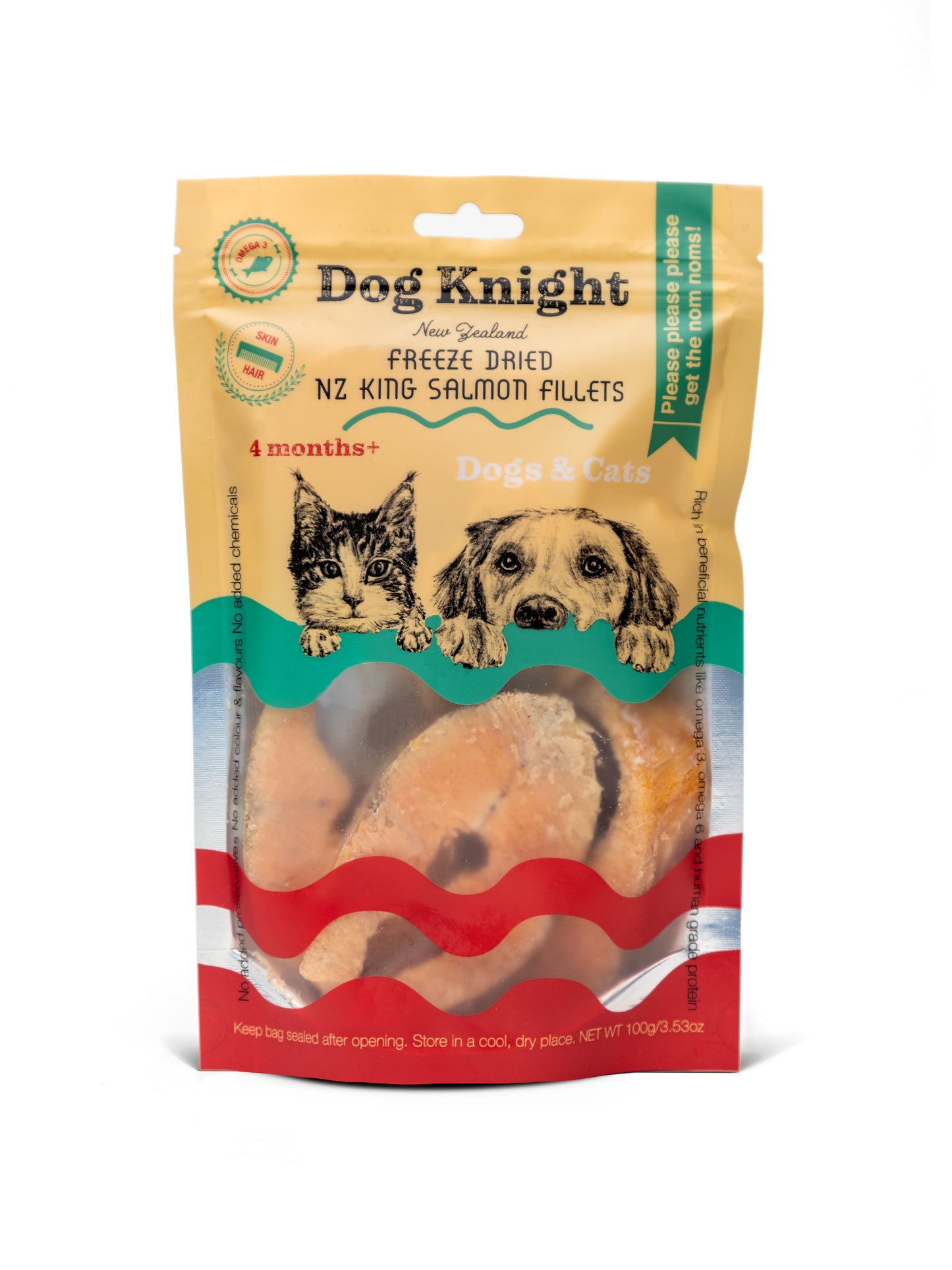 Freeze Dried King Salmon Fillets 100g | Dog Knight