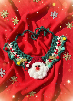 Handmade Xmas Bandana with Santa