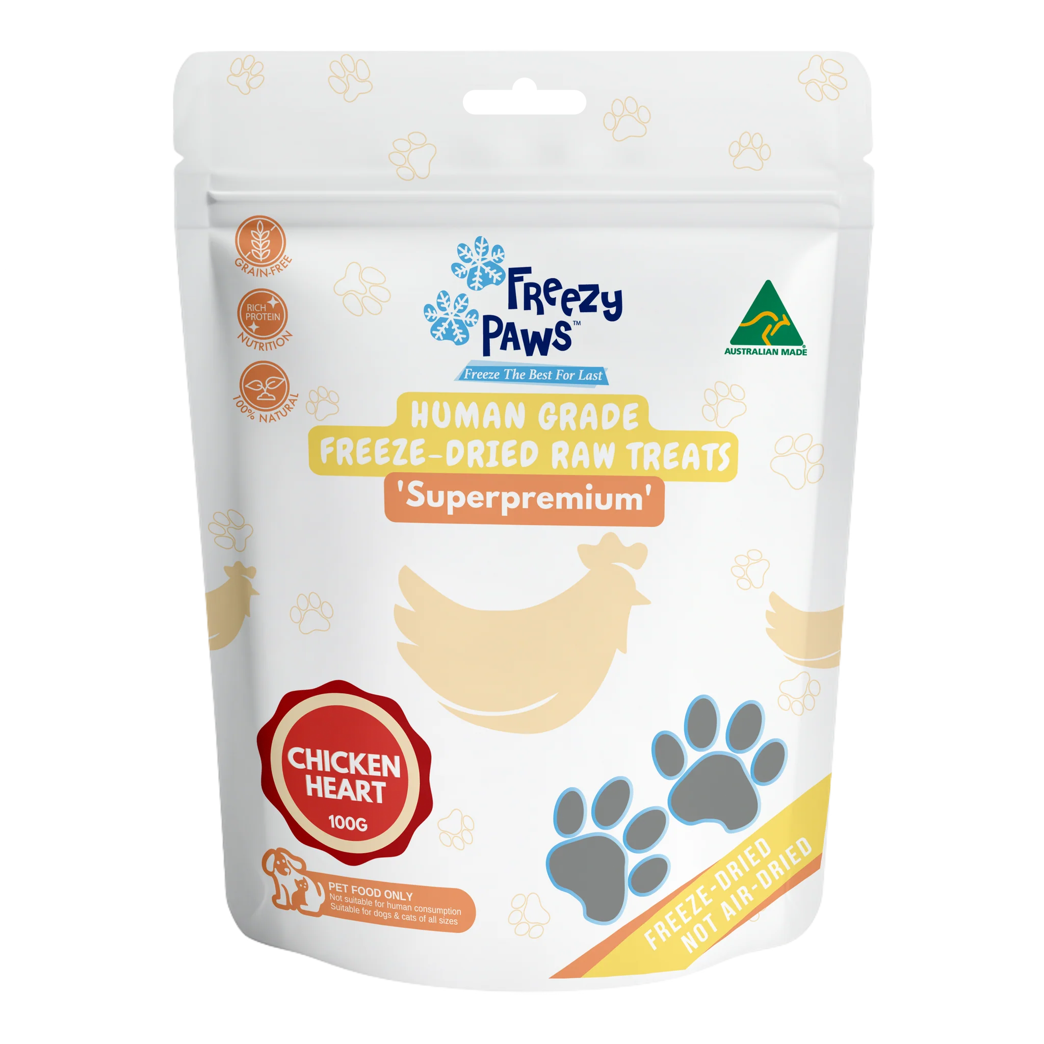 Freezy Paws Chicken Hearts 100g