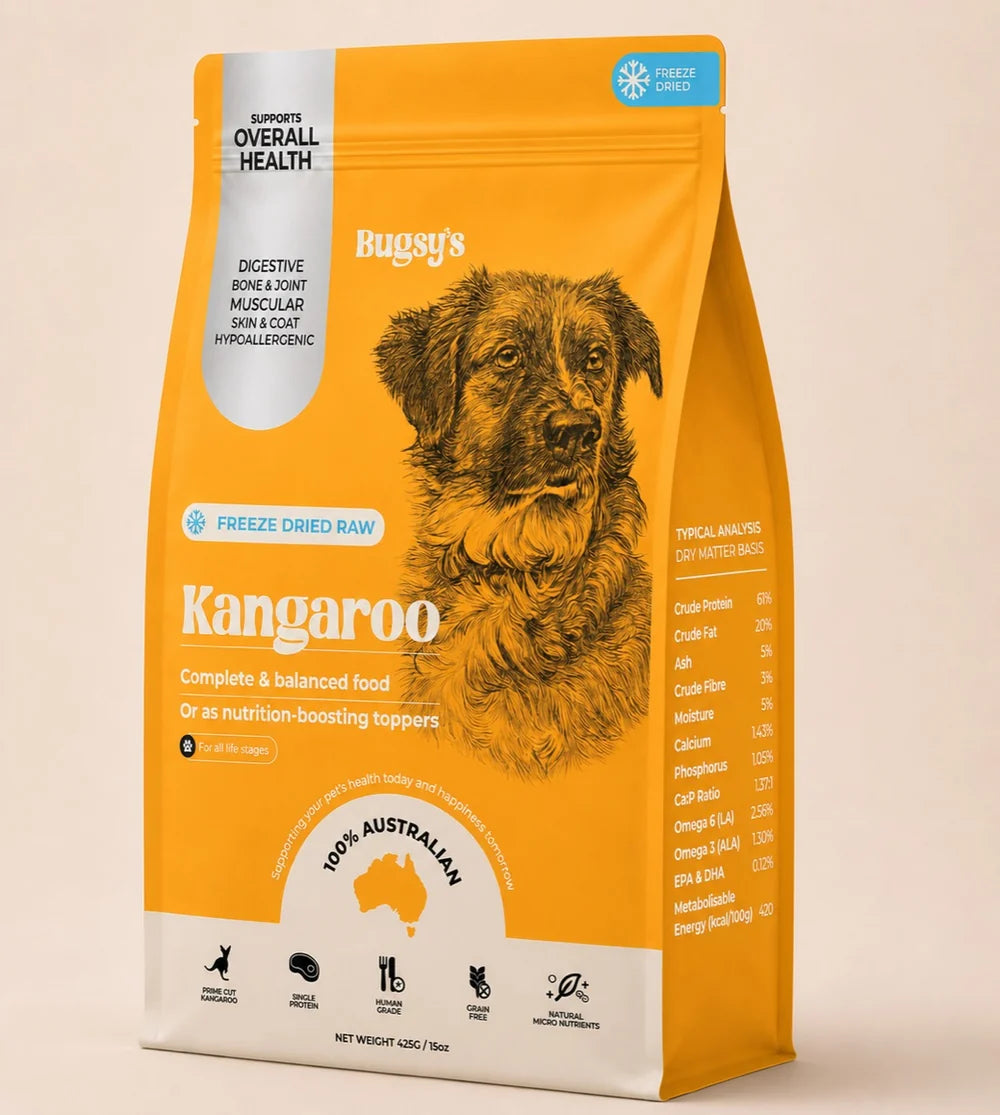Bugsy Freeze-Dried Kangaroo Dog Food | Complete & Balanced