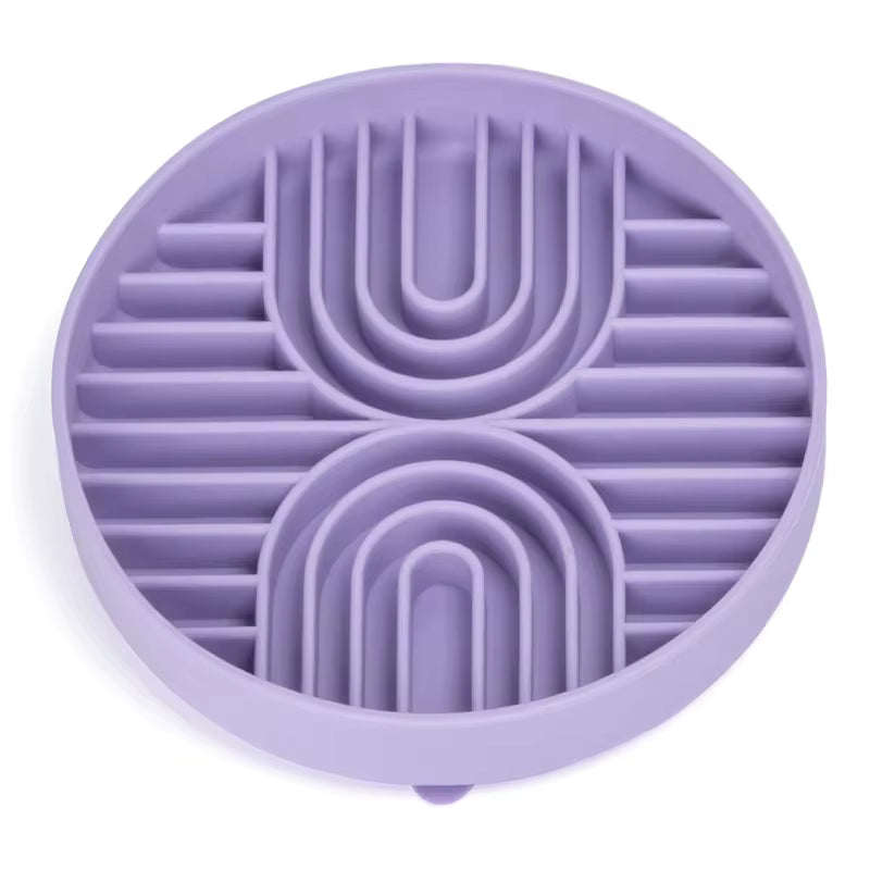 Double C Shaped 3-in-1 Pet Slow Food Bowl Silicone Licking Mat and Puzzle Feeder